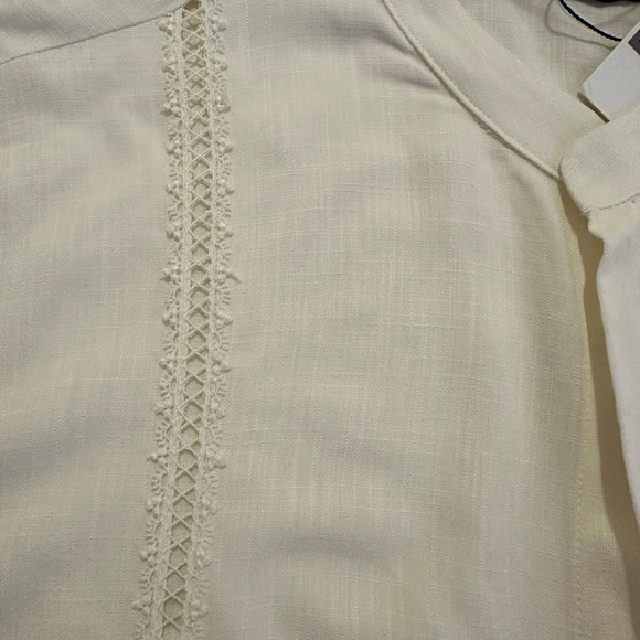 LACE INSERT SHIRT OYSTER-WHITE . SIZE XL - Picture 5 of 6